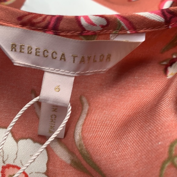 Rebecca Taylor Lita Floral Print Silk Blend Dress - Picture 6 of 8